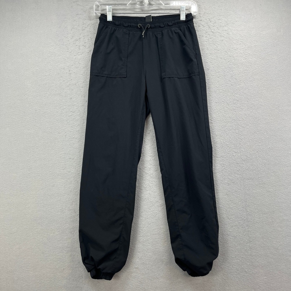 Athleta Girl Joggers Girls L 12 Black Lined Activewear Pants Gorpcore Gym Yoga